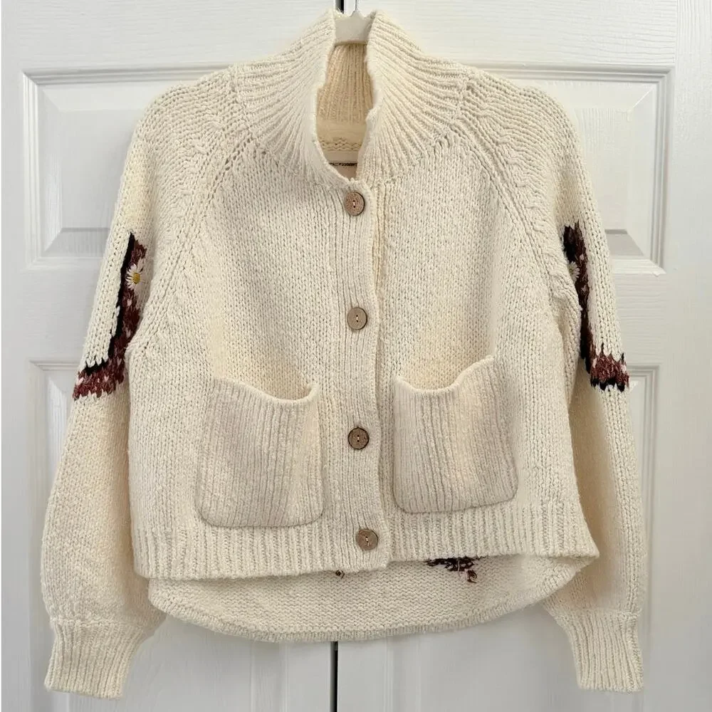 Anthropologie Pilcro Western Horse Graphic Cardigan Sweater XS - Picture 2 of 6
